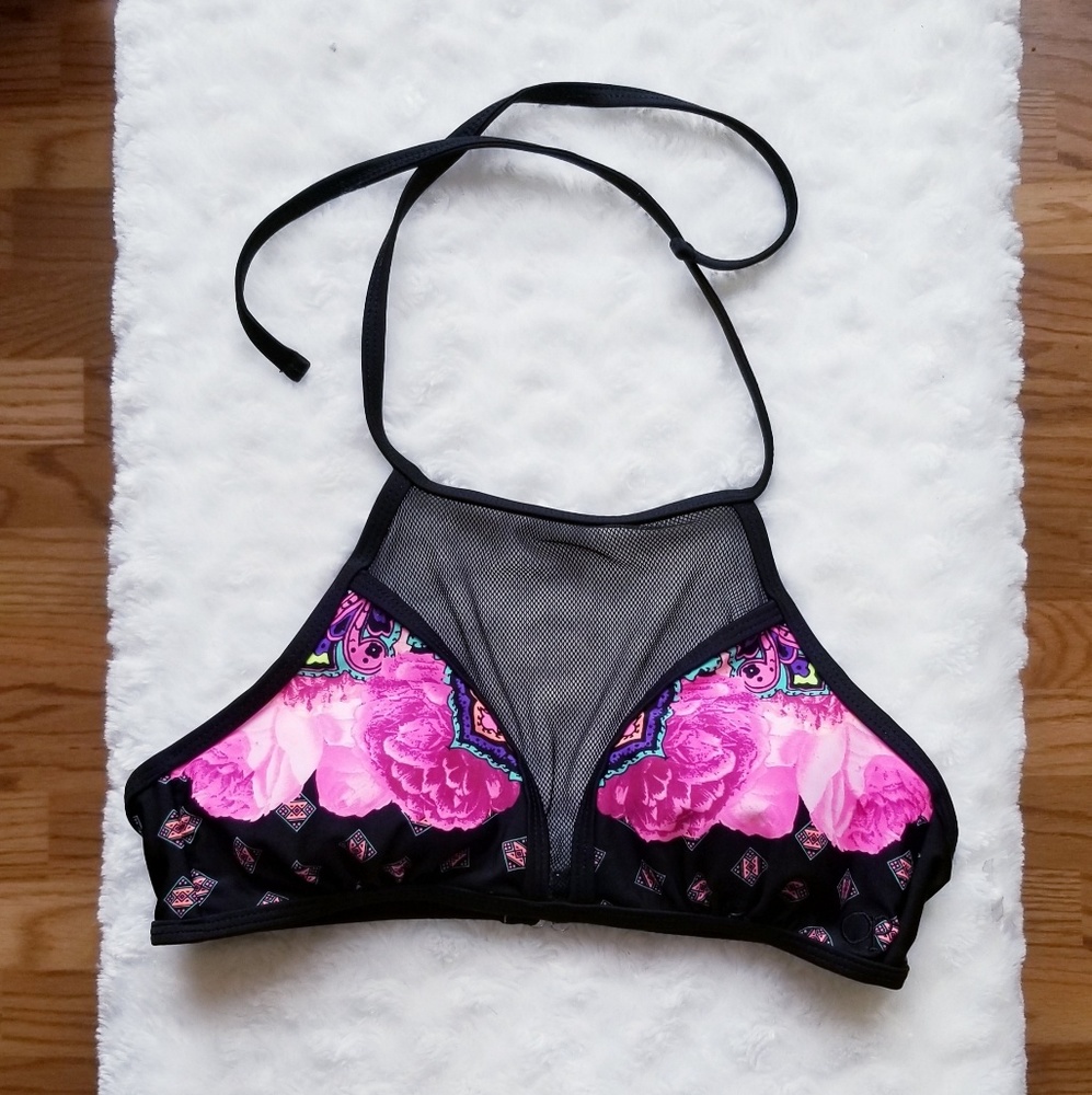 OP Floral Halter Bikini Top